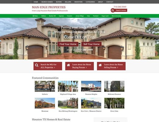 Man-Edge Properties Real Estate Genesis website